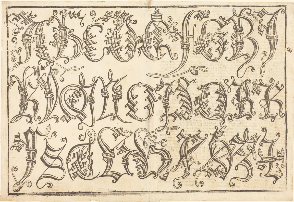 Ornamental Alphabet by German 15th Century, print, 1480-1490
