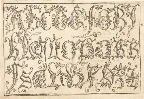 Ornamental Alphabet by German 15th Century, print, 1480-1490