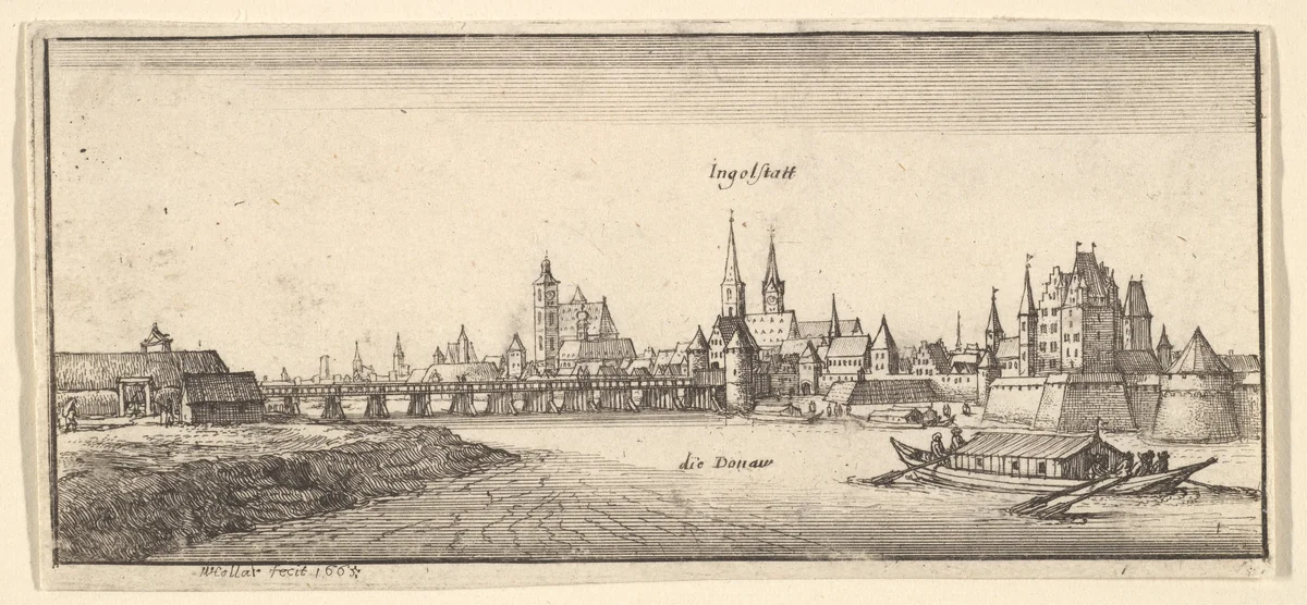 Ingolstadt, from "German Views" by Wenceslaus Hollar, print, 1665