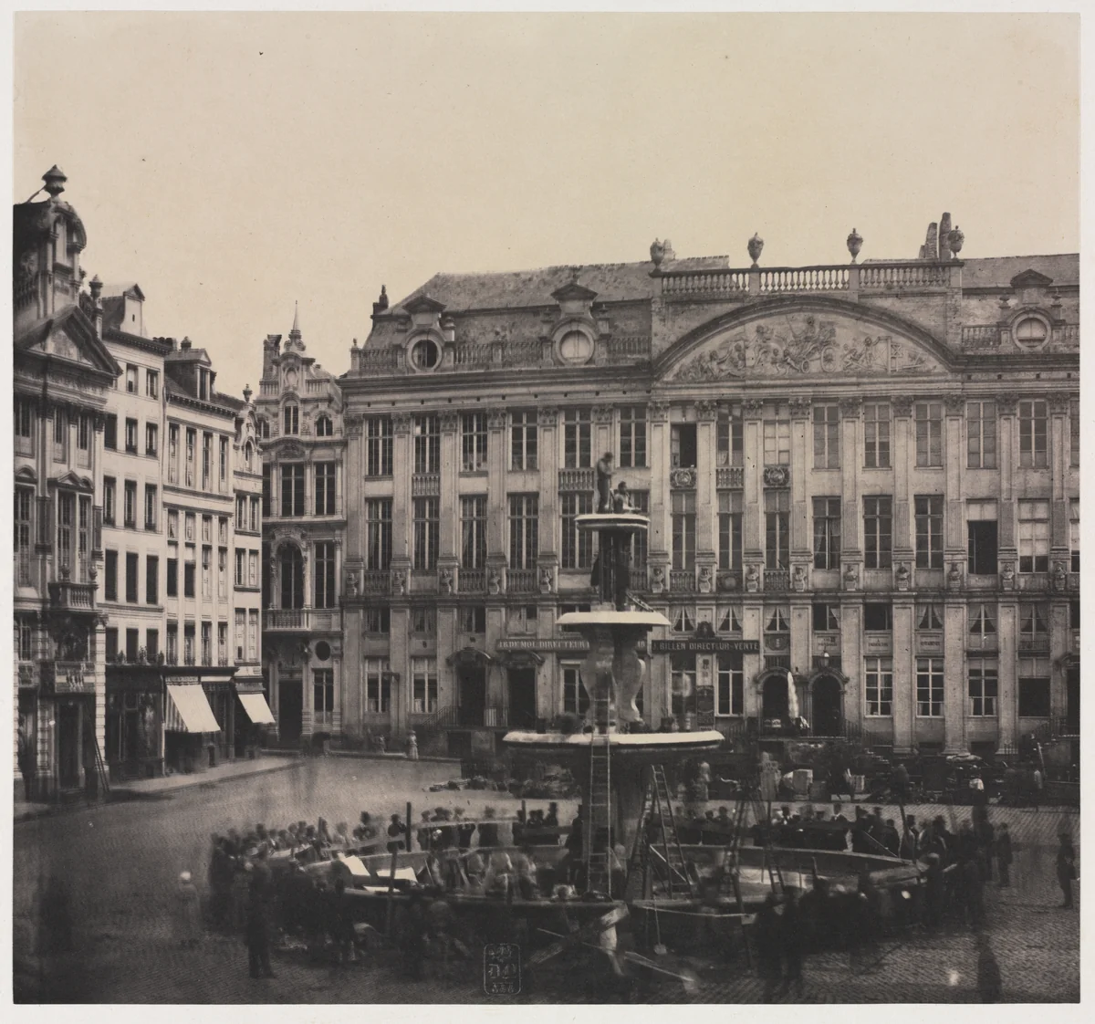 Untitled (Construction of Commemorative Fountain) by Louis Pierre Théophile Dubois de Nehaut, photograph, 1856