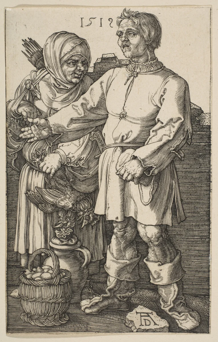 The Peasant Couple at Market by Albrecht Dürer, print, 1519