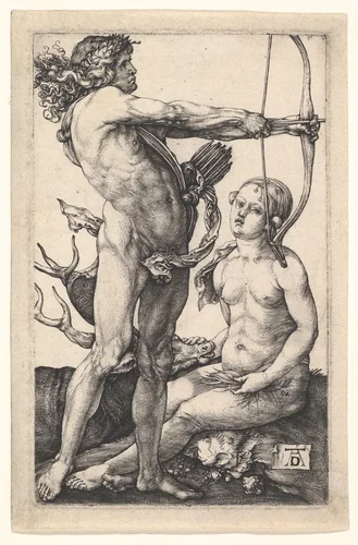 Apollo and Diana by Albrecht Dürer, print, 1503-1504