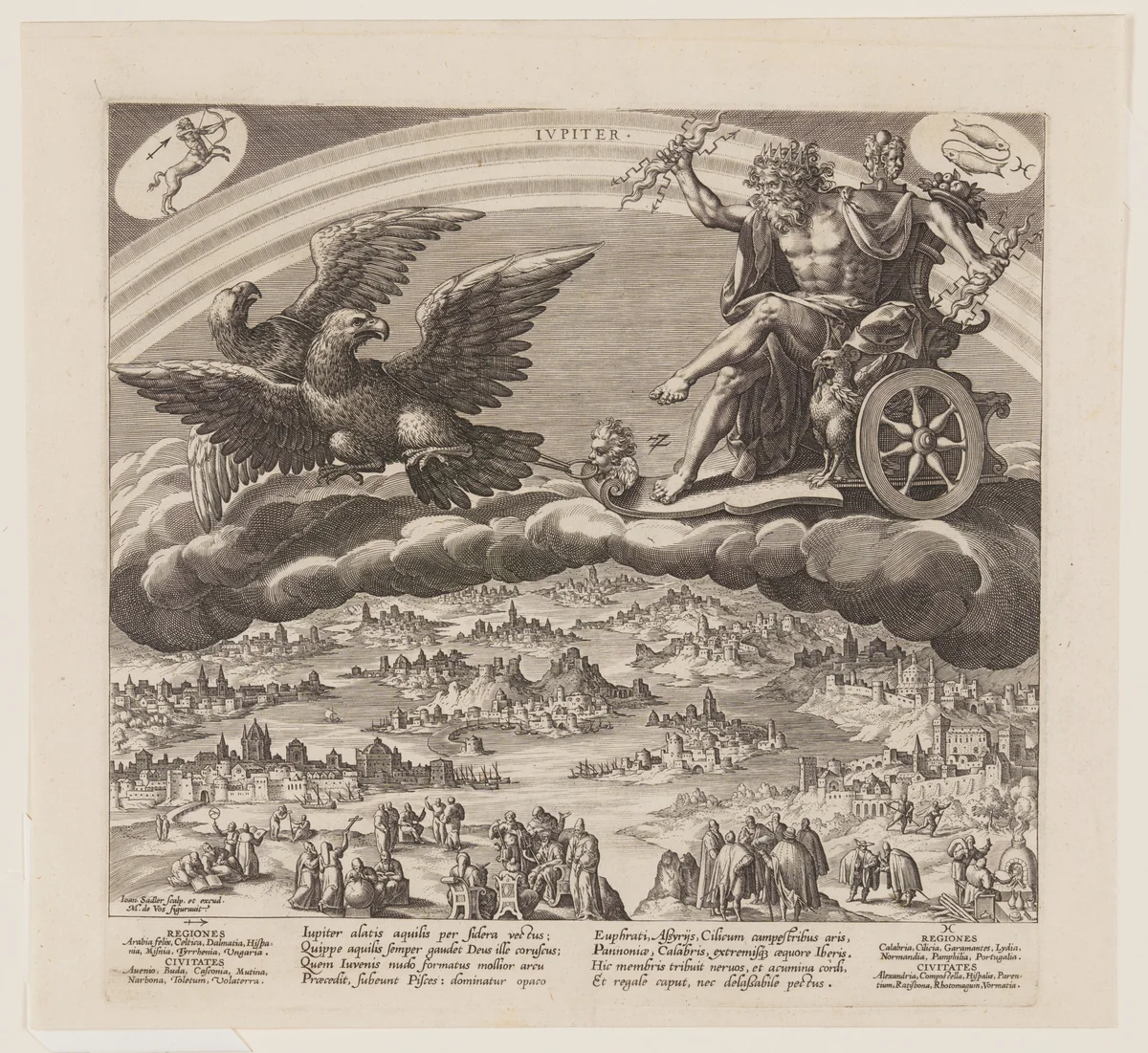 Jupiter, from The Seven Planets by Jan Sadeler I, print, 1585