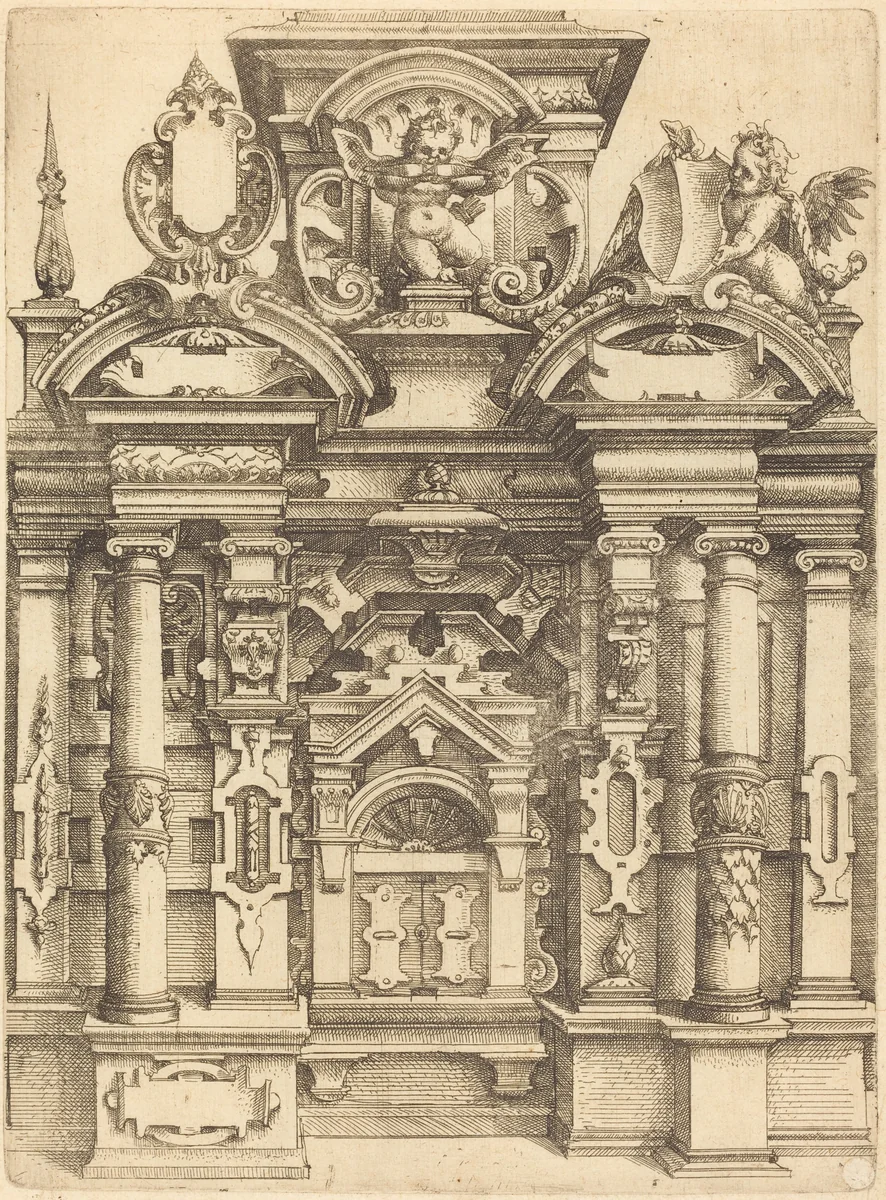 Triumphal Doorway by Wendel Dietterlin, print, 1550-1599
