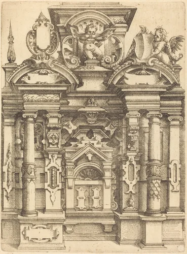 Triumphal Doorway by Wendel Dietterlin, print, 1550-1599