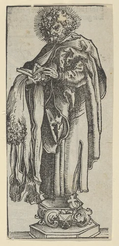 Silver Statuette of St. Bartholomew from the Wittenberg Reliquaries by Lucas Cranach, print, 1472-1553