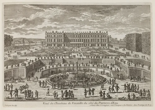 Veue du chasteau de Versailles (View of Versailles, garden facade) by Adam Perelle, book, 1680-1689