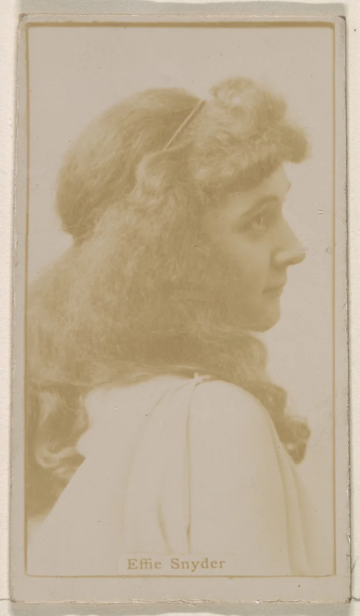 Effie Snyder, from the Actresses series (N245) issued by Kinney Brothers to promote Sweet Caporal Cigarettes by Kinney Brothers Tobacco Company, photograph, 1890