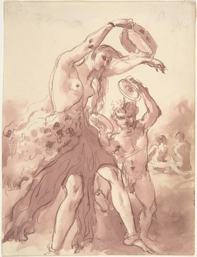 Bacchante by William Etty, drawing, 1800-1849