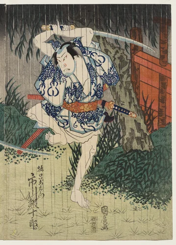 Ichikawa Ebijuro II as Horiguchi Manzaemon by Utagawa Kunihiro, print, 1829