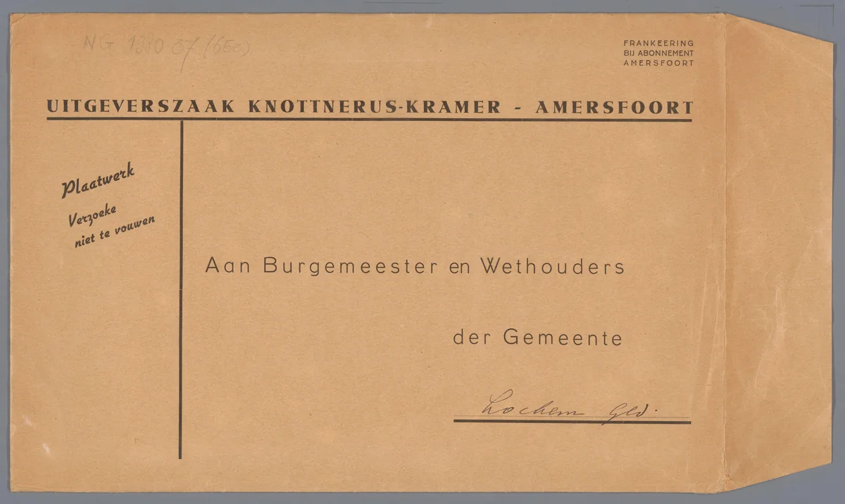 Oorkonde by Dirk Vels Heijn, print, 1938