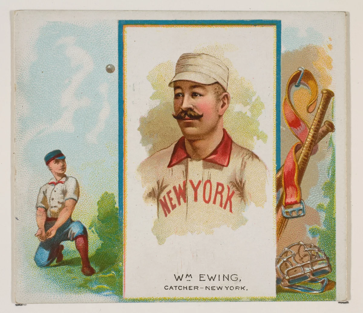 William Ewing, Catcher, New York, from World's Champions, Second Series (N43) for Allen & Ginter Cigarettes by Allen & Ginter, print, 1888