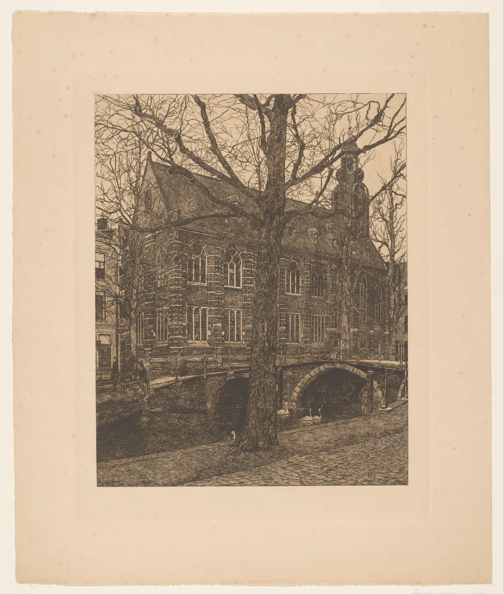 Academiegebouw in Leiden by Gerrit Haverkamp, print, 1882-1926