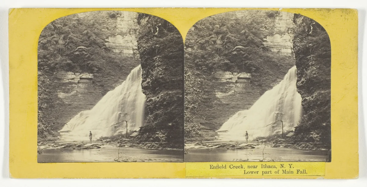 Enfield Creek, near Ithaca, N.Y. Lower part of Main Fall by J. C. Burritt, photograph, 1860-1865