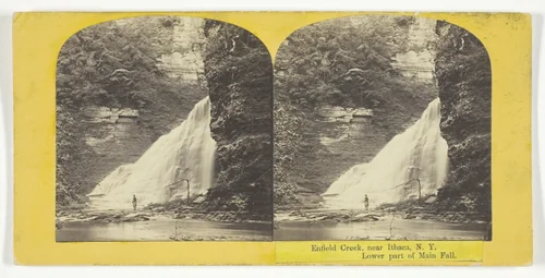 Enfield Creek, near Ithaca, N.Y. Lower part of Main Fall by J. C. Burritt, photograph, 1860-1865
