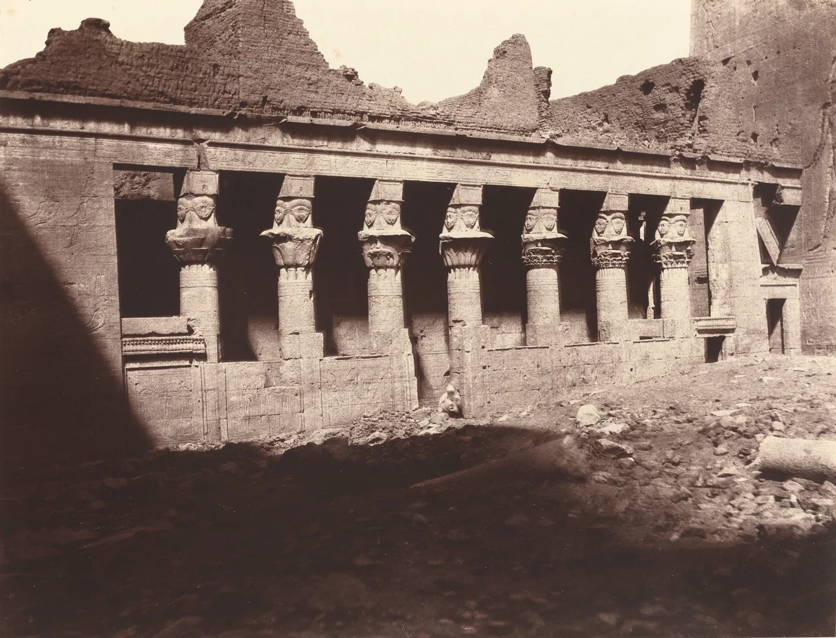 Philae, Cour Intérieure, Colonnade de l'Ouest by Louis de Clercq, photograph, 1859-1860