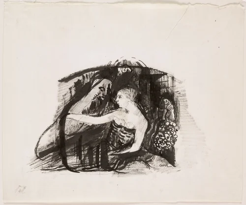 The Queen of Sheba II by Odilon Redon, drawing, 1900