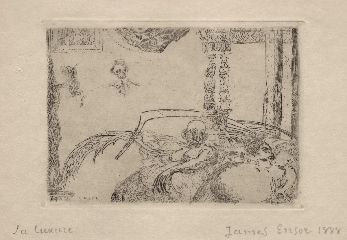 The Seven Deadly Sins: Lust by James Ensor, print, 1888