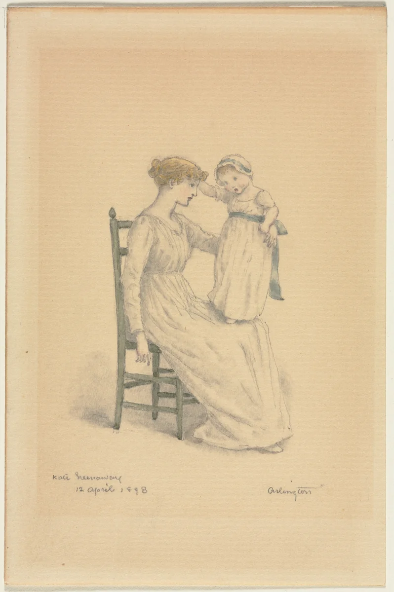 Mother and Child by Kate Greenaway, drawing, 1898