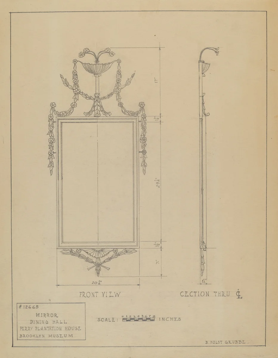 Mirror by B. Holst-Grubbe, index of american design, 1935-1942