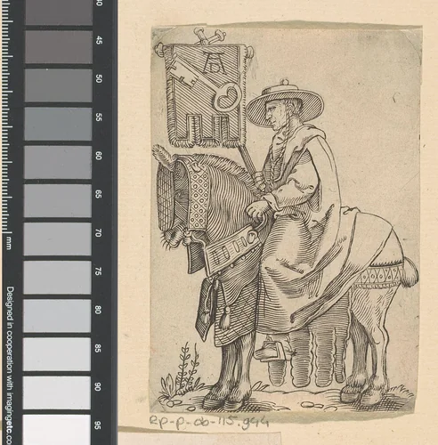 Kardinaal te paard by anonymous, print, 1600-1699