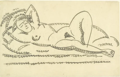 Reclining Nude (Liegender Akt) by Alexei Jawlensky, drawing, 1912