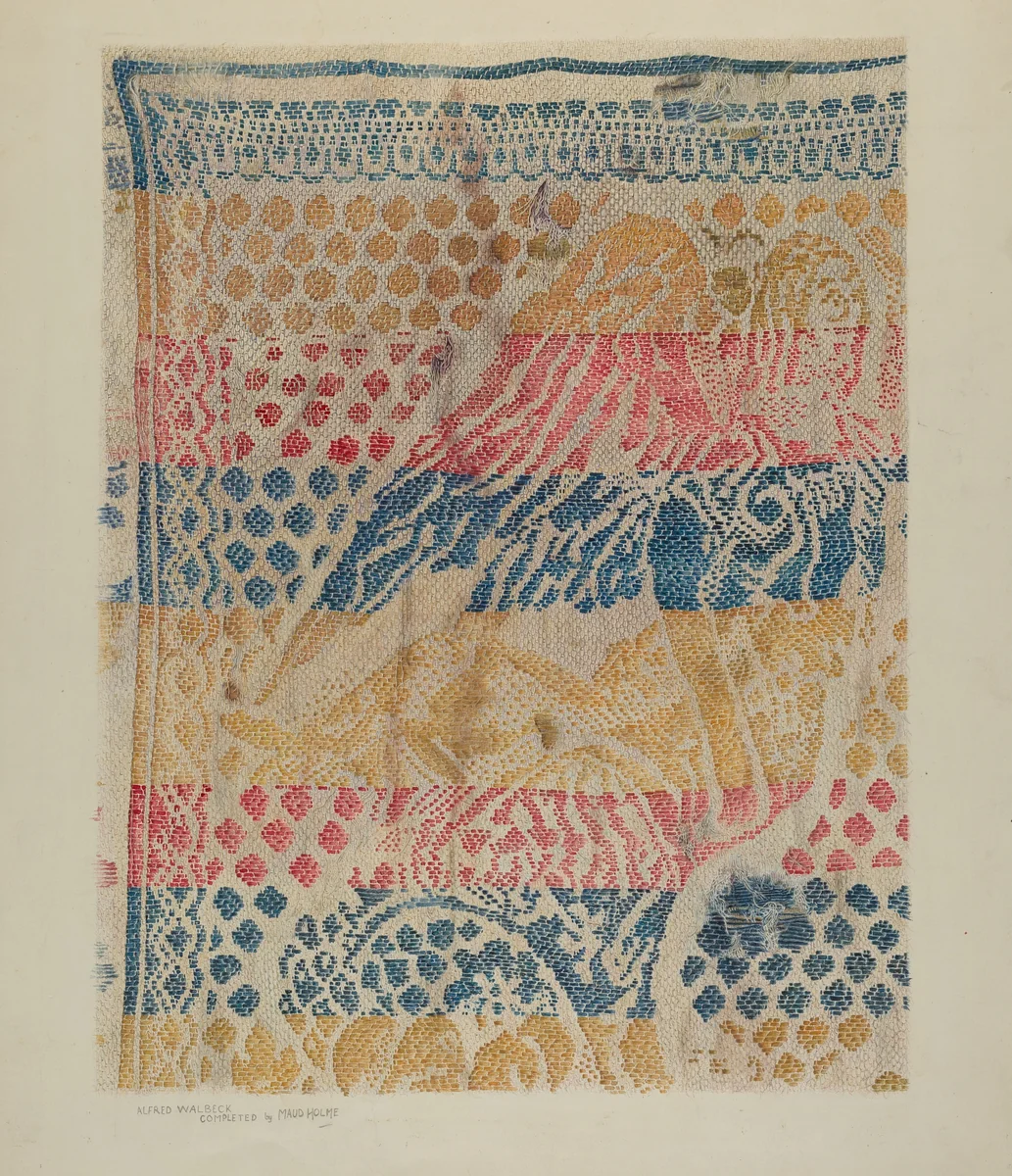 Handwoven Table Cover by Alfred Walbeck, index of american design, 1940