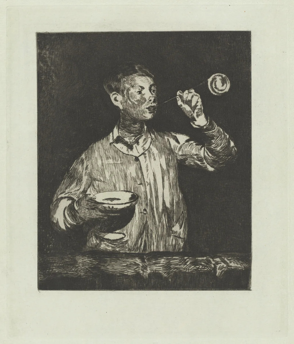 The Boy with Soap Bubbles (L'enfant aux bulles de savon) by Edouard Manet, print, 1868-1869