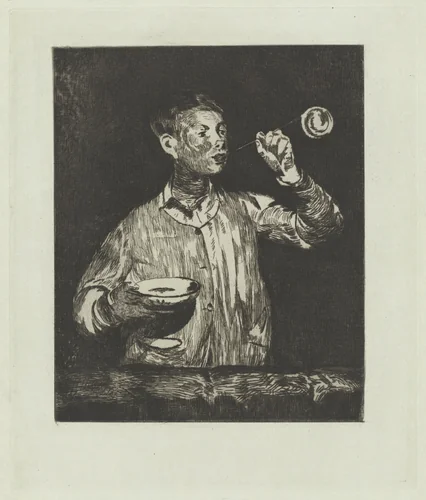 The Boy with Soap Bubbles (L'enfant aux bulles de savon) by Edouard Manet, print, 1868-1869