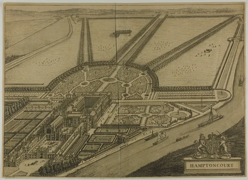 Hampton Court, plate six from Britannia Illustrata by Jan Kip, print, 1707