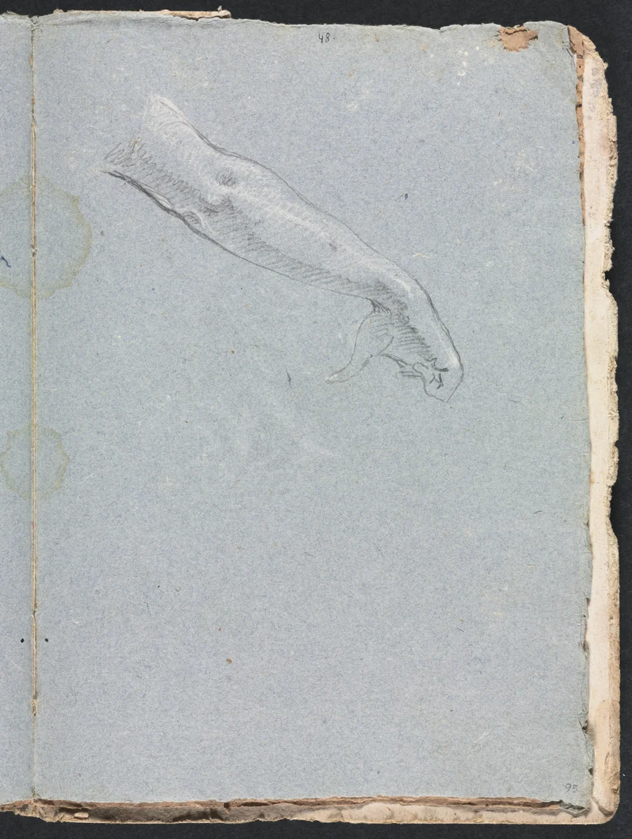 Verona Sketchbook: Right arm and hand (page 95) by Francesco Lorenzi, book, 1760