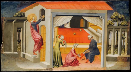 Saint Nicholas Providing Dowries by Bicci di Lorenzo, painting, 1433-1435