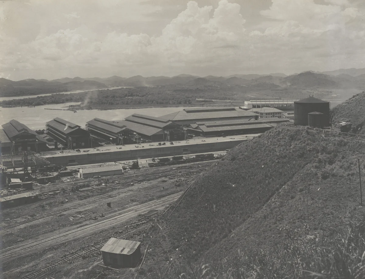 Balboa Terminals. General view of shop buildings from Sosa Hill by Unidentified Photographer, photograph, 1916