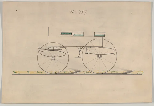 Design for Wagon, no. 457 by Brewster & Co., drawing, 1850-1870