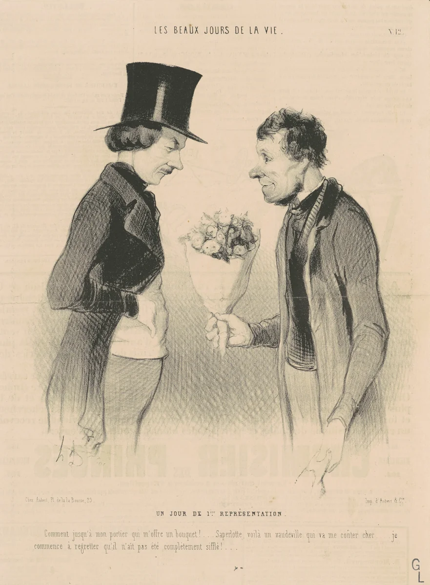 Un Jour de 1ère Représentation by Honoré Daumier, print, 1844