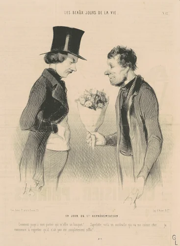 Un Jour de 1ère Représentation by Honoré Daumier, print, 1844
