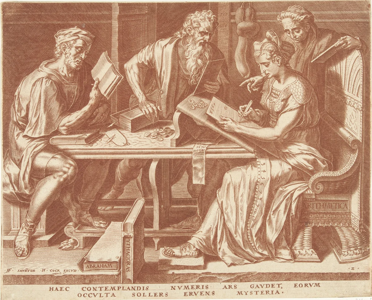 Arithmetica (Rekenkunde) by Cornelis Cort, print, 1565