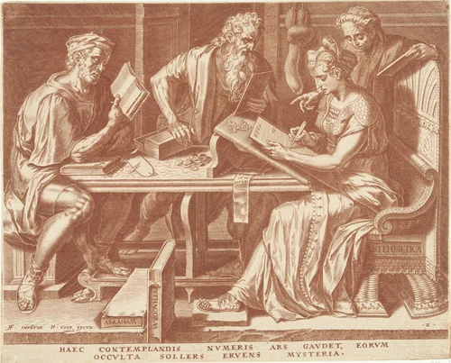 Arithmetica (Rekenkunde) by Cornelis Cort, print, 1565