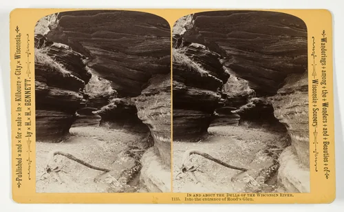 Into the entrance of Rood's Glen, No. 1135 from the series "In and About the Dells of the Wisconsin River" by Henry Hamilton Bennett, photograph, 1870-1908