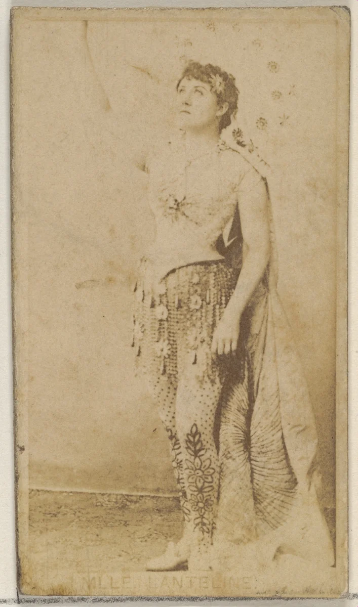 Mlle. Lanteline, from the Actors and Actresses series (N45, Type 8) for Virginia Brights Cigarettes by Allen & Ginter, photograph, 1885-1891