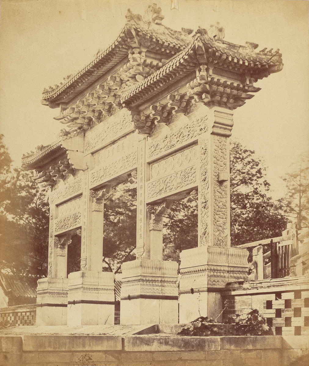 Arch in the Lama Temple Near Pekin, October 1860 by Felice Beato, photograph, 1860