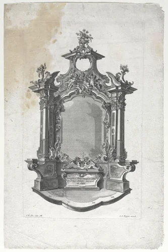 Model for Altar for Woodcarvers by Gottfried Bernhard Götz, print