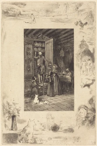 Les Vieux (The Elders) by Félix-Hilaire Buhot, print, 1885
