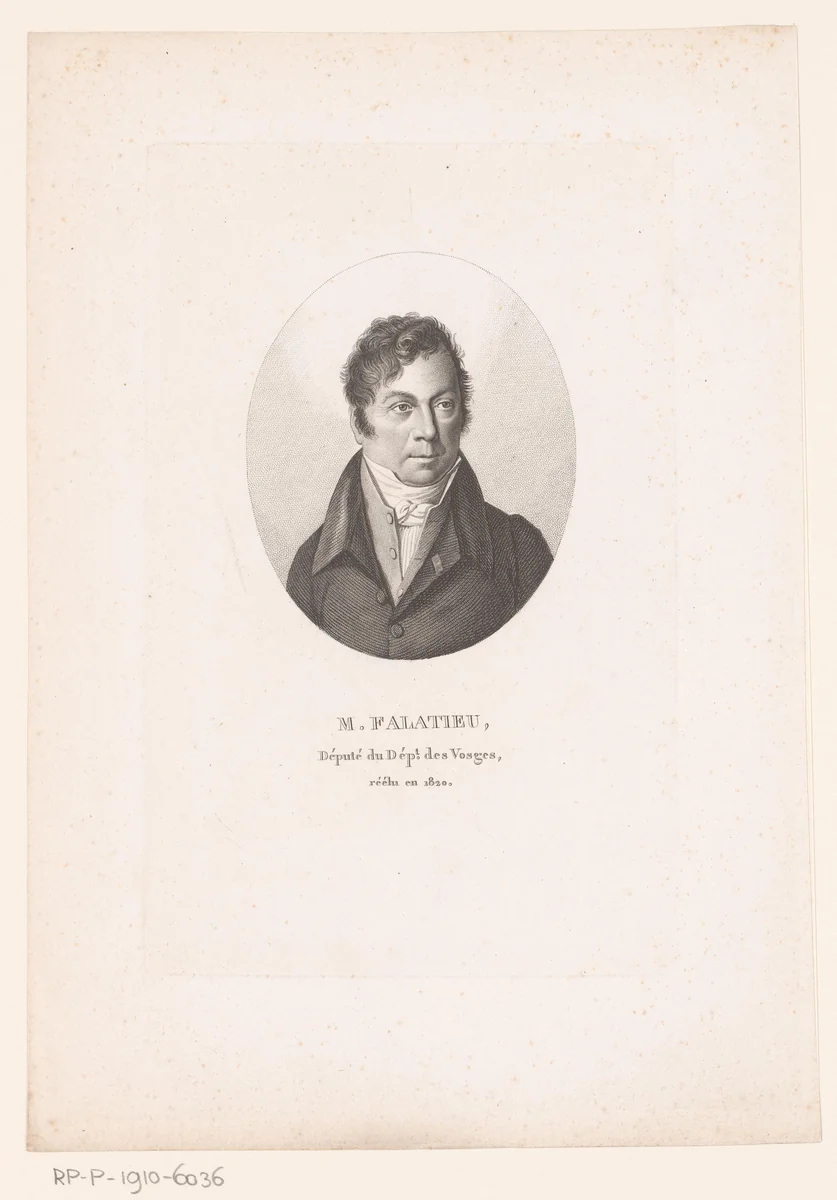 Portret van Joseph Falatieu by Ambroise Tardieu, print, 1820-1821