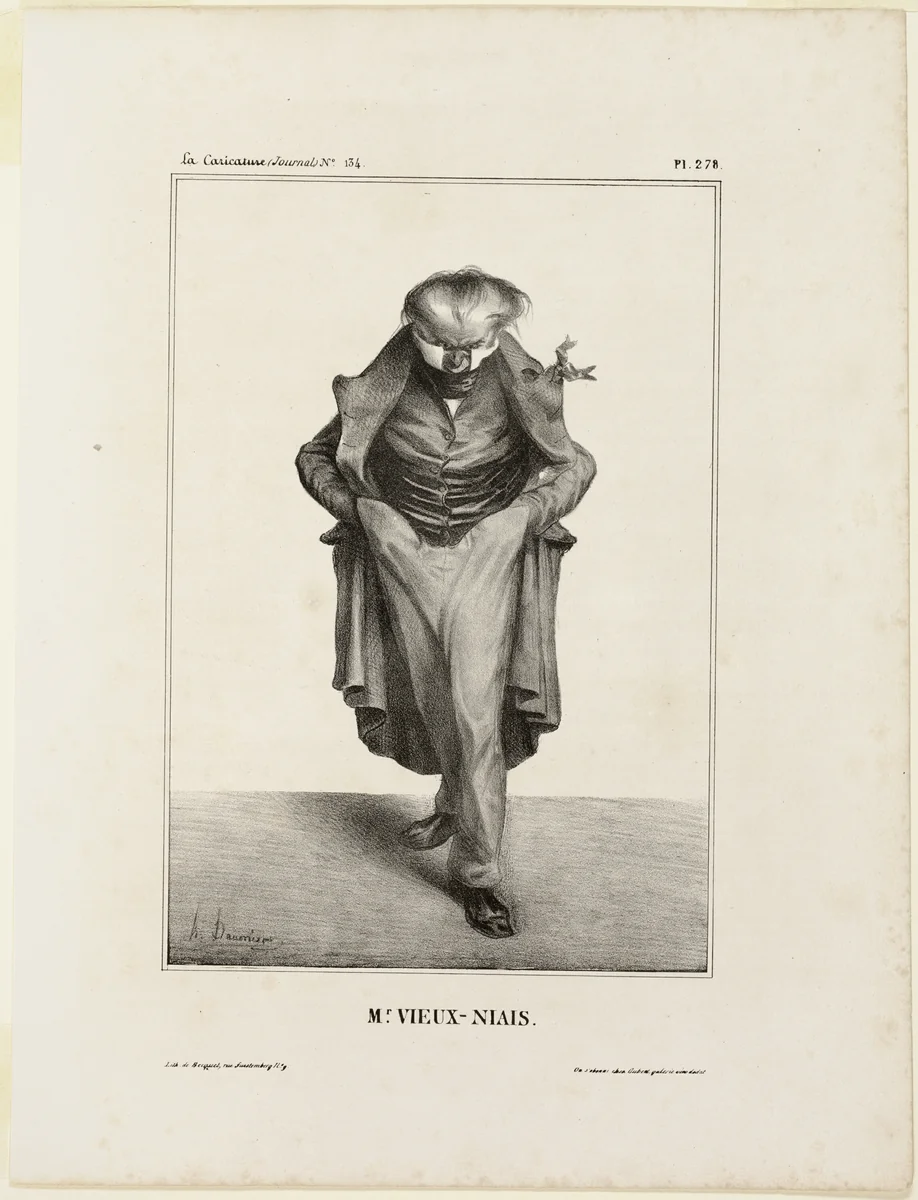 Mr. Vieux-Niais, plate 278 from Célébrités de la Caricature by Honoré-Victorin Daumier, print, 1833