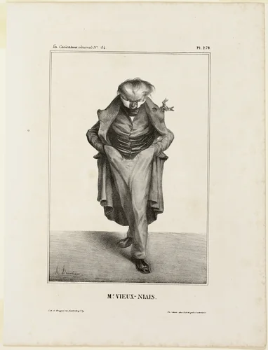 Mr. Vieux-Niais, plate 278 from Célébrités de la Caricature by Honoré-Victorin Daumier, print, 1833