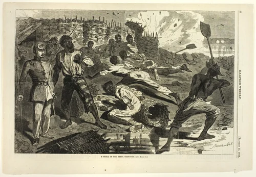 A Shell in the Rebel Trenches by Winslow Homer, print, 1863
