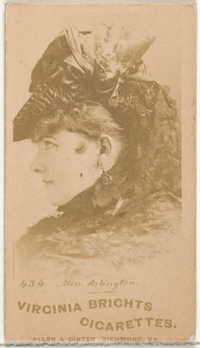 Card 434, Miss Arlington, from the Actors and Actresses series (N45, Type 1) for Virginia Brights Cigarettes by Allen & Ginter, photograph, 1885-1891