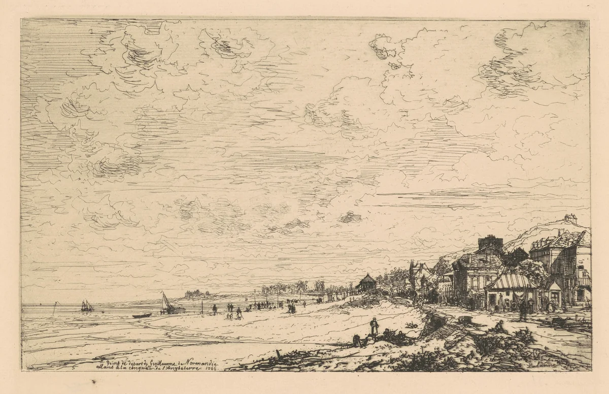 Beuzeval, Embouchure de la Dive (Calvados) by Maxime Lalanne, print, 1868