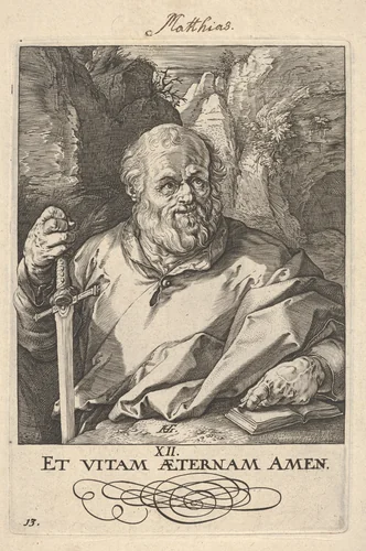 St. Matthias, from "Christ, the Apostles and St. Paul with the Creed" by Hendrick Goltzius, print, 1584-1594